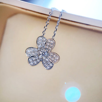 [⭐Hevara Jewelry]CLOVER DIAMOND NECKLACE SILVER