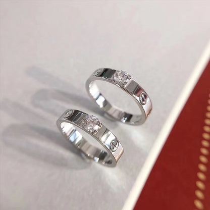 [⭐Hevara Jewelry]LOVE RING 3.6MM 1 BIG DIAMOND
