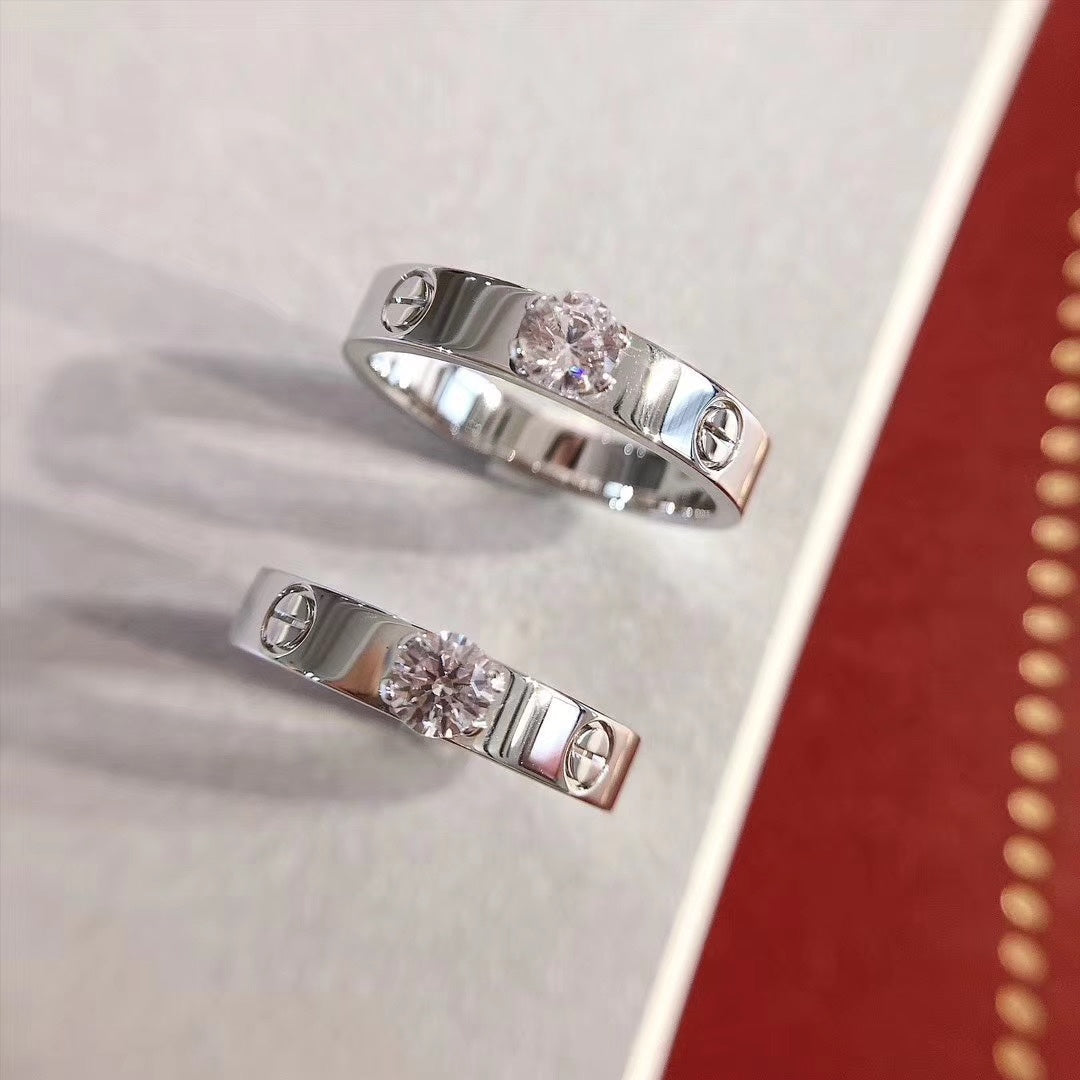 [⭐Hevara Jewelry]LOVE RING 3.6MM 1 BIG DIAMOND