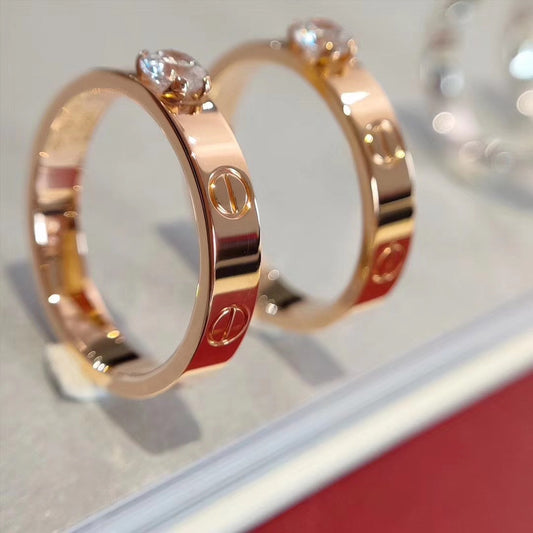 [⭐Hevara Jewelry]LOVE RING 3.6MM 1 BIG DIAMOND