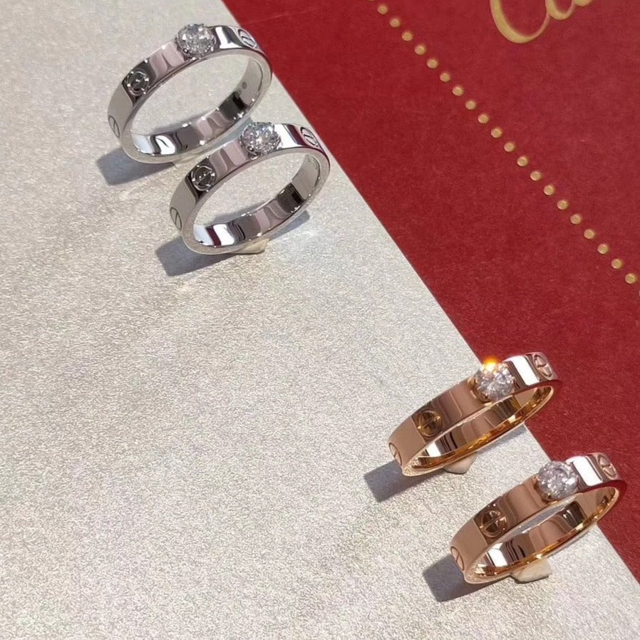 [⭐Hevara Jewelry]LOVE RING 3.6MM 1 BIG DIAMOND
