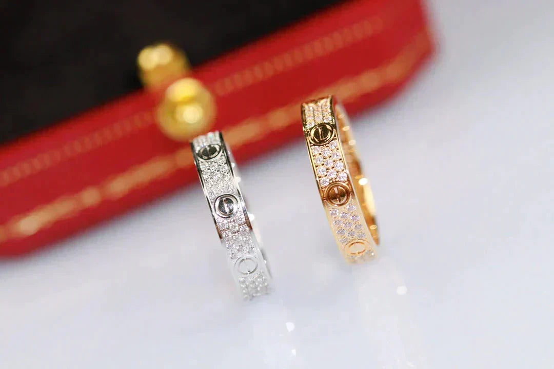 [⭐Hevara Jewelry]LOVE RING 3.6MM DIAMOND PAVED