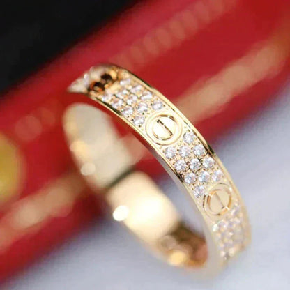 [⭐Hevara Jewelry]LOVE RING 3.6MM DIAMOND PAVED