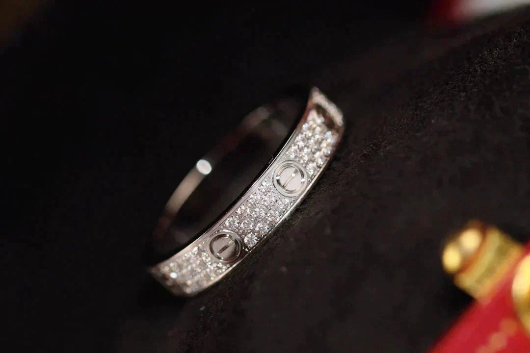 [⭐Hevara Jewelry]LOVE RING 3.6MM DIAMOND PAVED