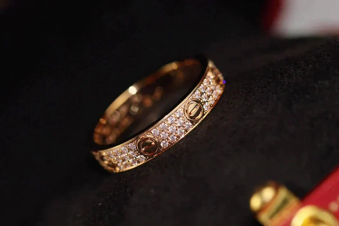 [⭐Hevara Jewelry]LOVE RING 3.6MM DIAMOND PAVED