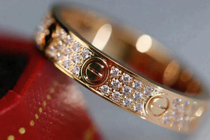 [⭐Hevara Jewelry]LOVE RING 3.6MM DIAMOND PAVED