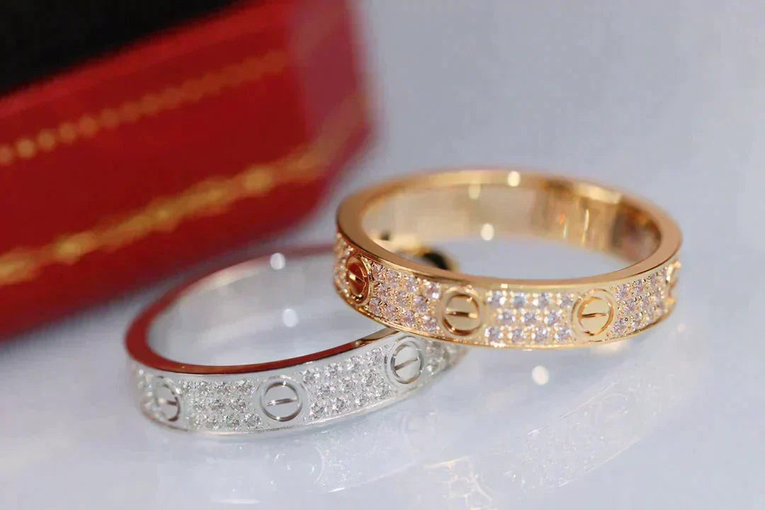 [⭐Hevara Jewelry]LOVE RING 3.6MM DIAMOND PAVED