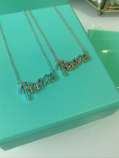 [Hevara Jewelry]PEACE TEXT PEDANT NECKLACE