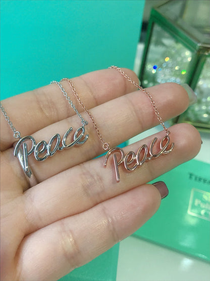 [Hevara Jewelry]PEACE TEXT PEDANT NECKLACE