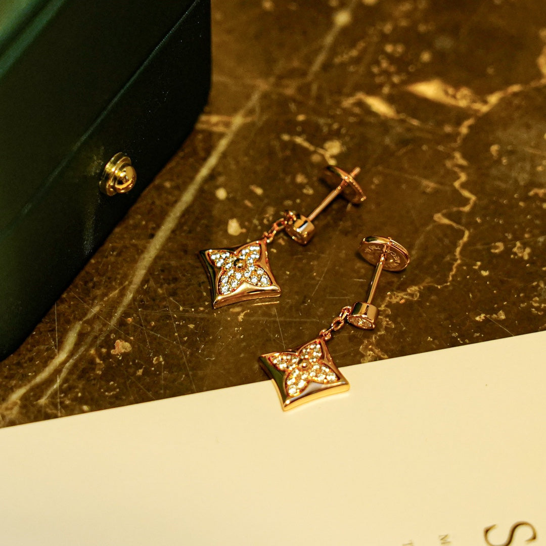 [⭐Hevara Jewelry]STAR DIAMONDS EARRINGS GOLD