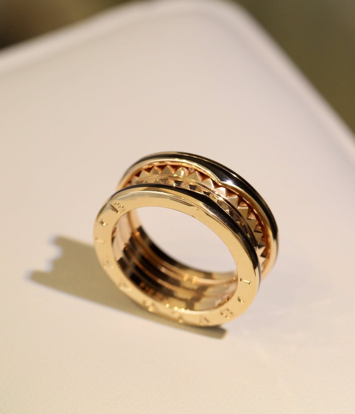 [⭐Hevara Jewelry]ZERO 1 PINK GOLD BLACK CERAMIC RING