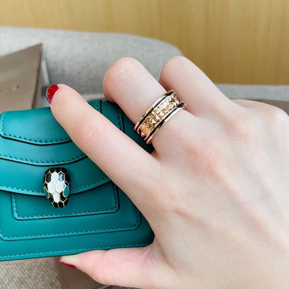 [⭐Hevara Jewelry]ZERO 1 PINK GOLD BLACK CERAMIC RING