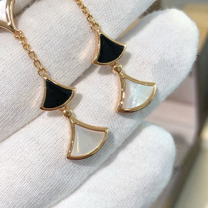 [⭐Hevara Jewelry]DREAM EARRINGS 3 MOTIFS ONYX MOP PINK GOLD