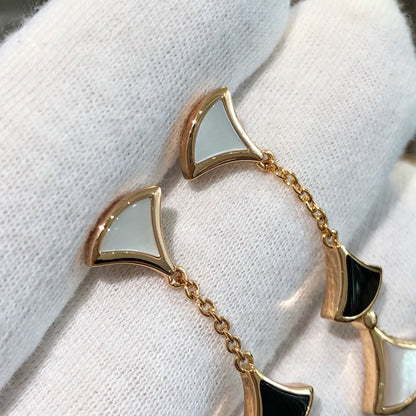 [⭐Hevara Jewelry]DREAM EARRINGS 3 MOTIFS ONYX MOP PINK GOLD
