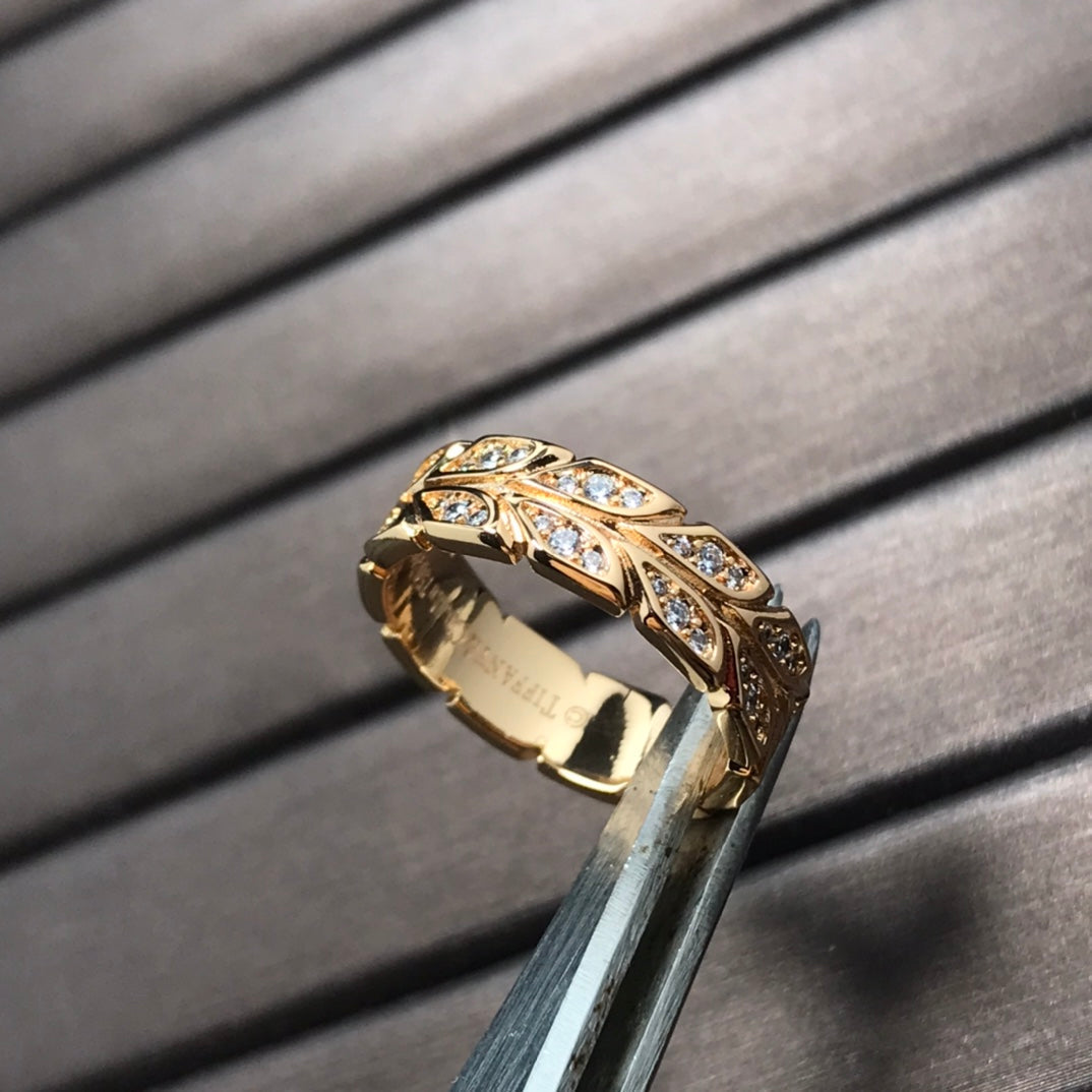 [Hevara Jewelry]OLIVE LEAF RING DIAMONDS