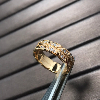 [Hevara Jewelry]OLIVE LEAF RING DIAMONDS