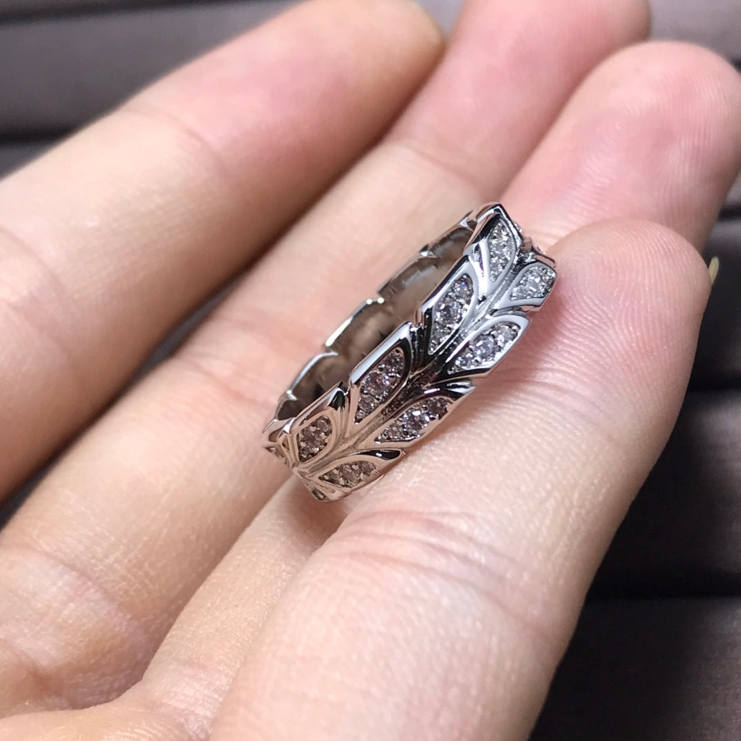 [Hevara Jewelry]OLIVE LEAF RING DIAMONDS