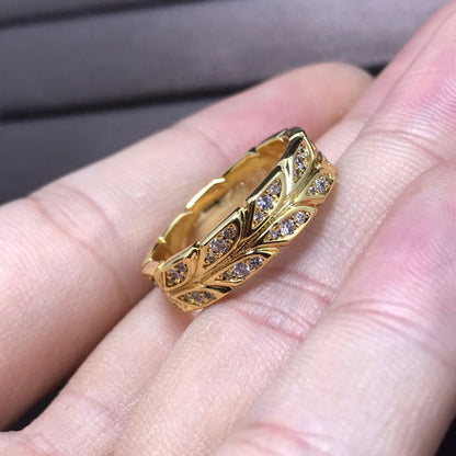 [Hevara Jewelry]OLIVE LEAF RING DIAMONDS