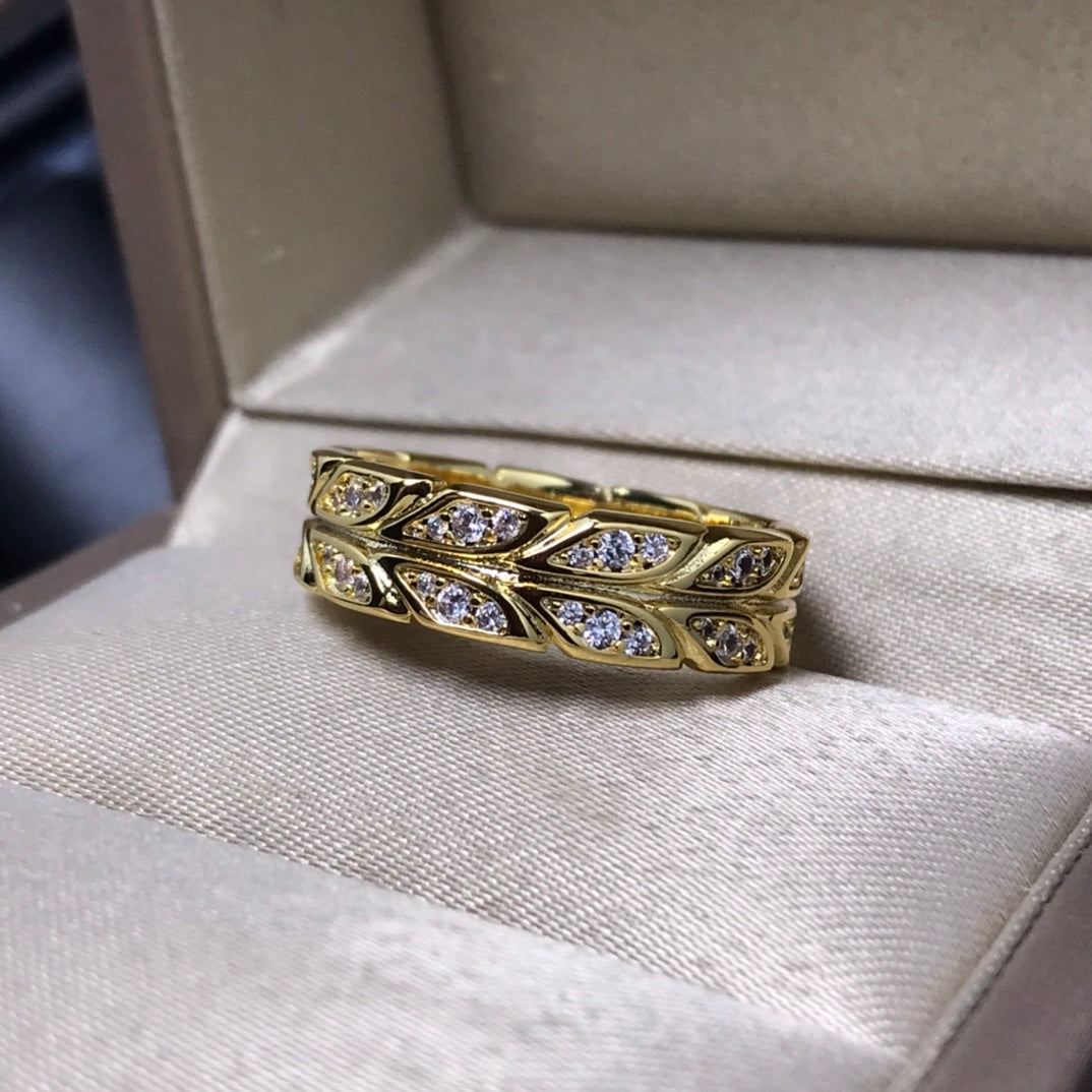 [Hevara Jewelry]OLIVE LEAF RING DIAMONDS