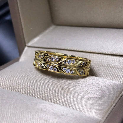 [Hevara Jewelry]OLIVE LEAF RING DIAMONDS