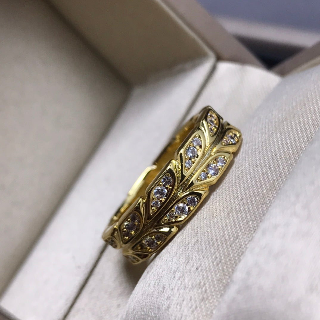 [Hevara Jewelry]OLIVE LEAF RING DIAMONDS