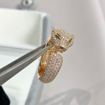 [⭐Hevara Jewelry]PANTHERE PINK GOLD DIAMOND RING