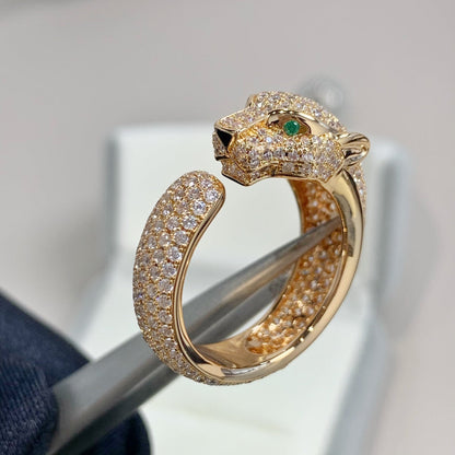 [⭐Hevara Jewelry]PANTHERE PINK GOLD DIAMOND RING