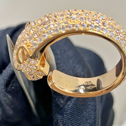 [⭐Hevara Jewelry]PANTHERE PINK GOLD DIAMOND RING