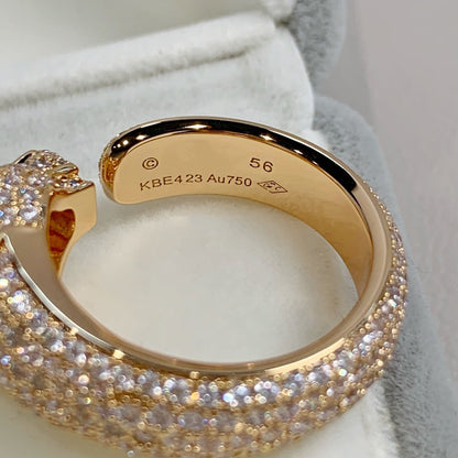 [⭐Hevara Jewelry]PANTHERE PINK GOLD DIAMOND RING
