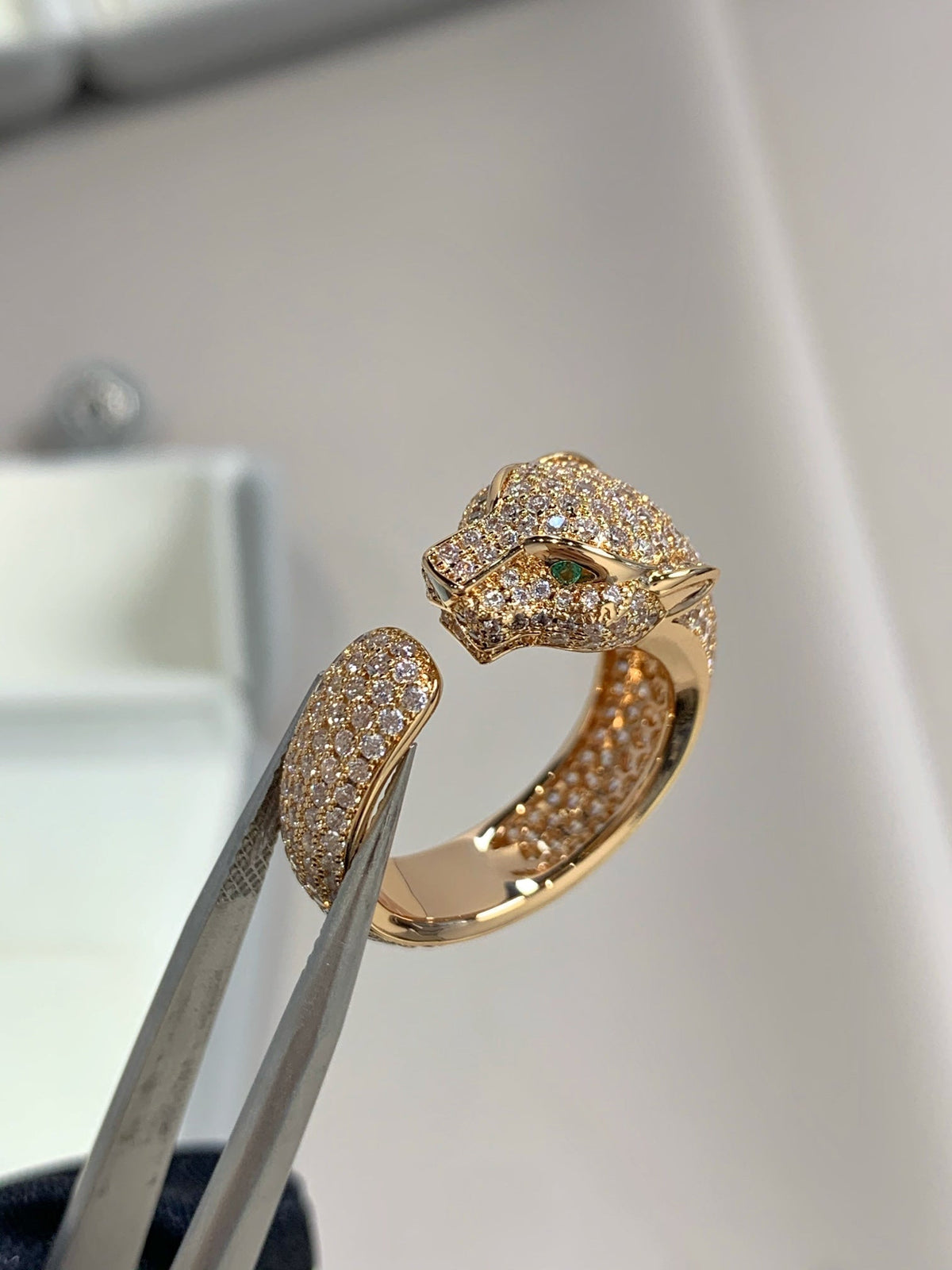 [⭐Hevara Jewelry]PANTHERE PINK GOLD DIAMOND RING