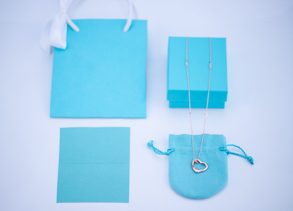 [Hevara Jewelry]OPEN HEART PEDANT PINK GOLD NECKLACE