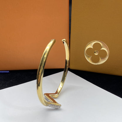 [⭐Hevara Jewelry]VOLTE UPSITE DOWN DIAMOND GOLD OPEN BRACELET