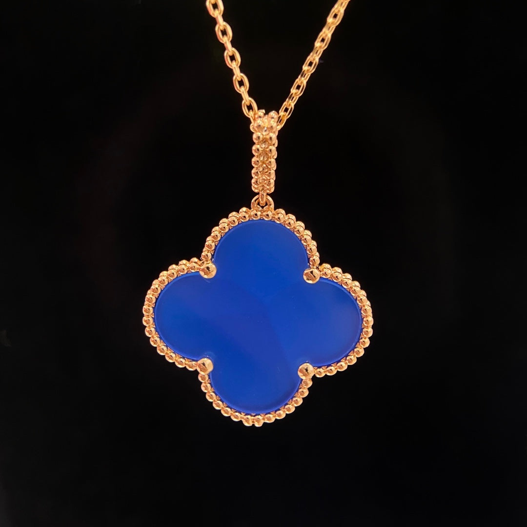 [⭐Hevara Jewelry]CLOVER 25MM NECKLACE TURQUOISE ROSE GOLD