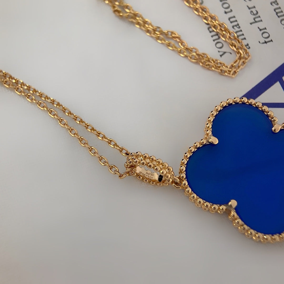 [⭐Hevara Jewelry]CLOVER 25MM NECKLACE TURQUOISE ROSE GOLD
