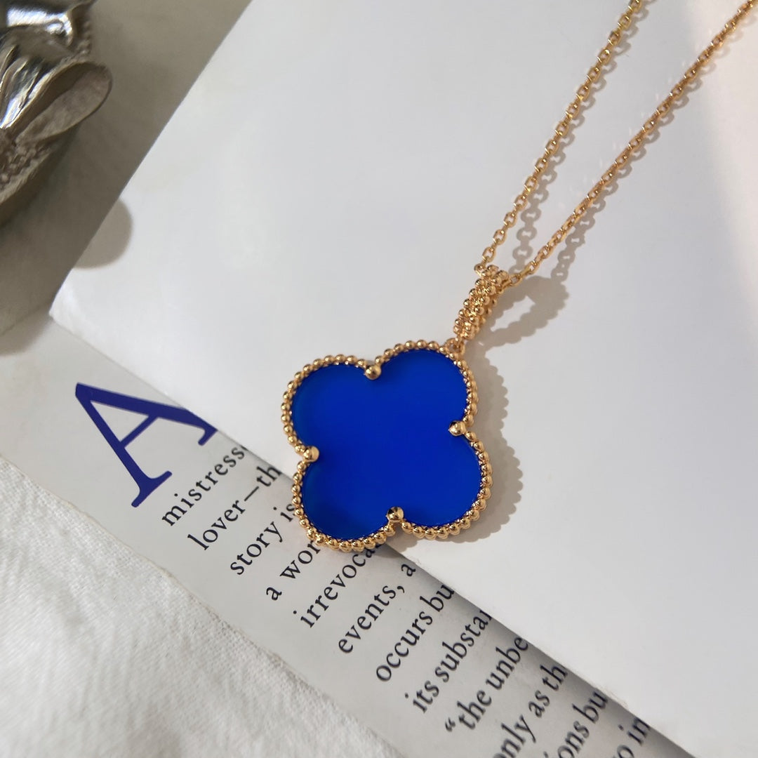 [⭐Hevara Jewelry]CLOVER 25MM NECKLACE TURQUOISE ROSE GOLD