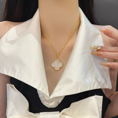 [⭐Hevara Jewelry]CLOVER 25MM MOP LARGE PENDANT NECKLACE