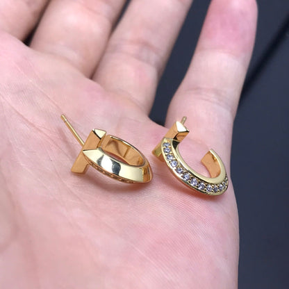 [Hevara Jewelry]T HOOP DIAMOND EARRINGS