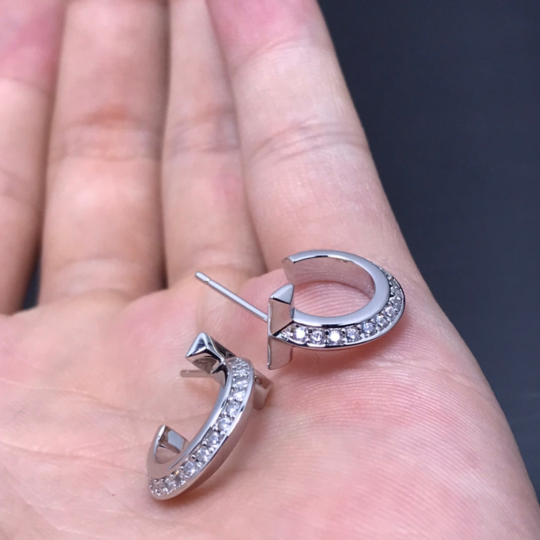 [Hevara Jewelry]T HOOP DIAMOND EARRINGS
