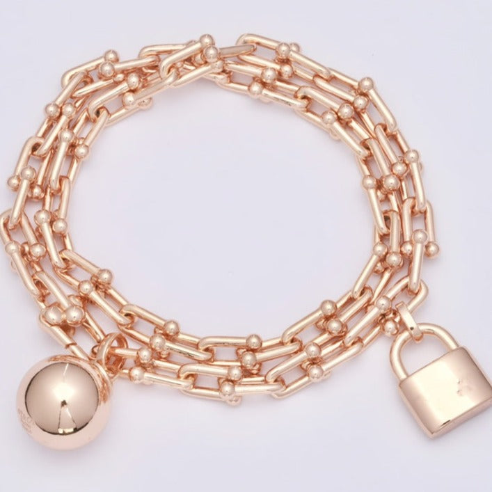[Hevara Jewelry]HARDWEAR WRAP PINK GOLD BRACELET