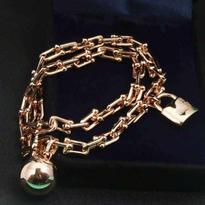 [Hevara Jewelry]HARDWEAR WRAP PINK GOLD BRACELET
