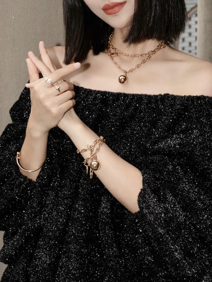 [Hevara Jewelry]HARDWEAR WRAP PINK GOLD BRACELET