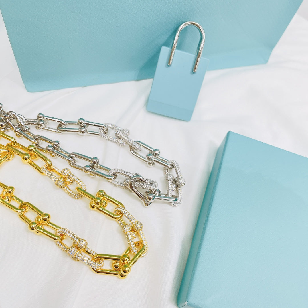 [Hevara Jewelry]HARDWEAR NECKLACE DIAMOND PAVED