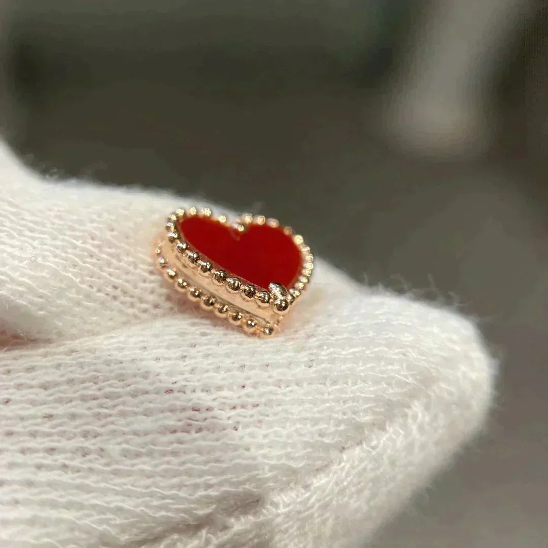 [⭐Hevara Jewelry]HEART CARNELIAN STUD EARRINGS