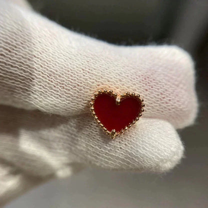 [⭐Hevara Jewelry]HEART CARNELIAN STUD EARRINGS