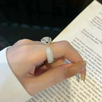 [⭐Hevara Jewelry]PANTHERE 5.5MM ALL DIAMOND RING