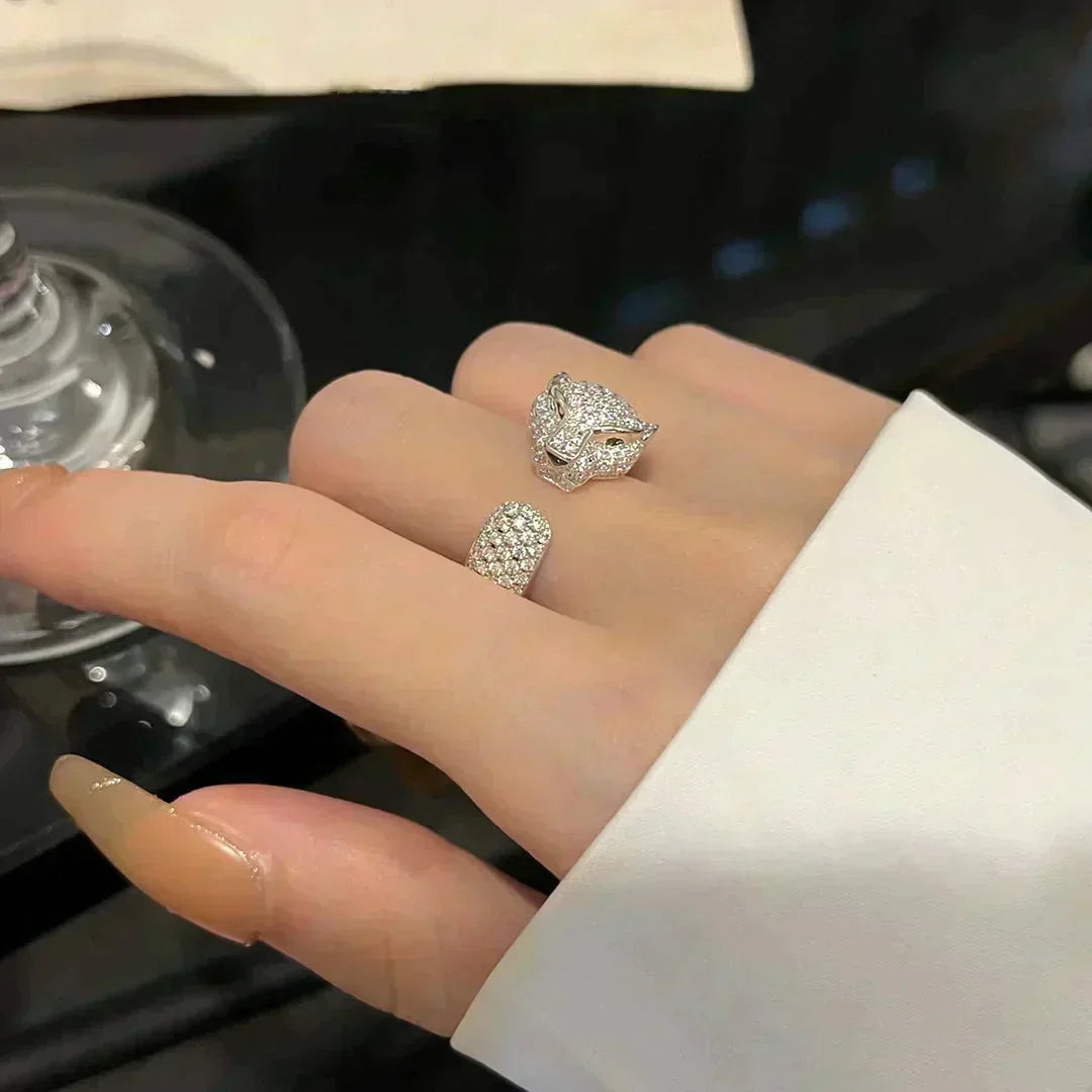 [⭐Hevara Jewelry]PANTHERE 5.5MM ALL DIAMOND RING