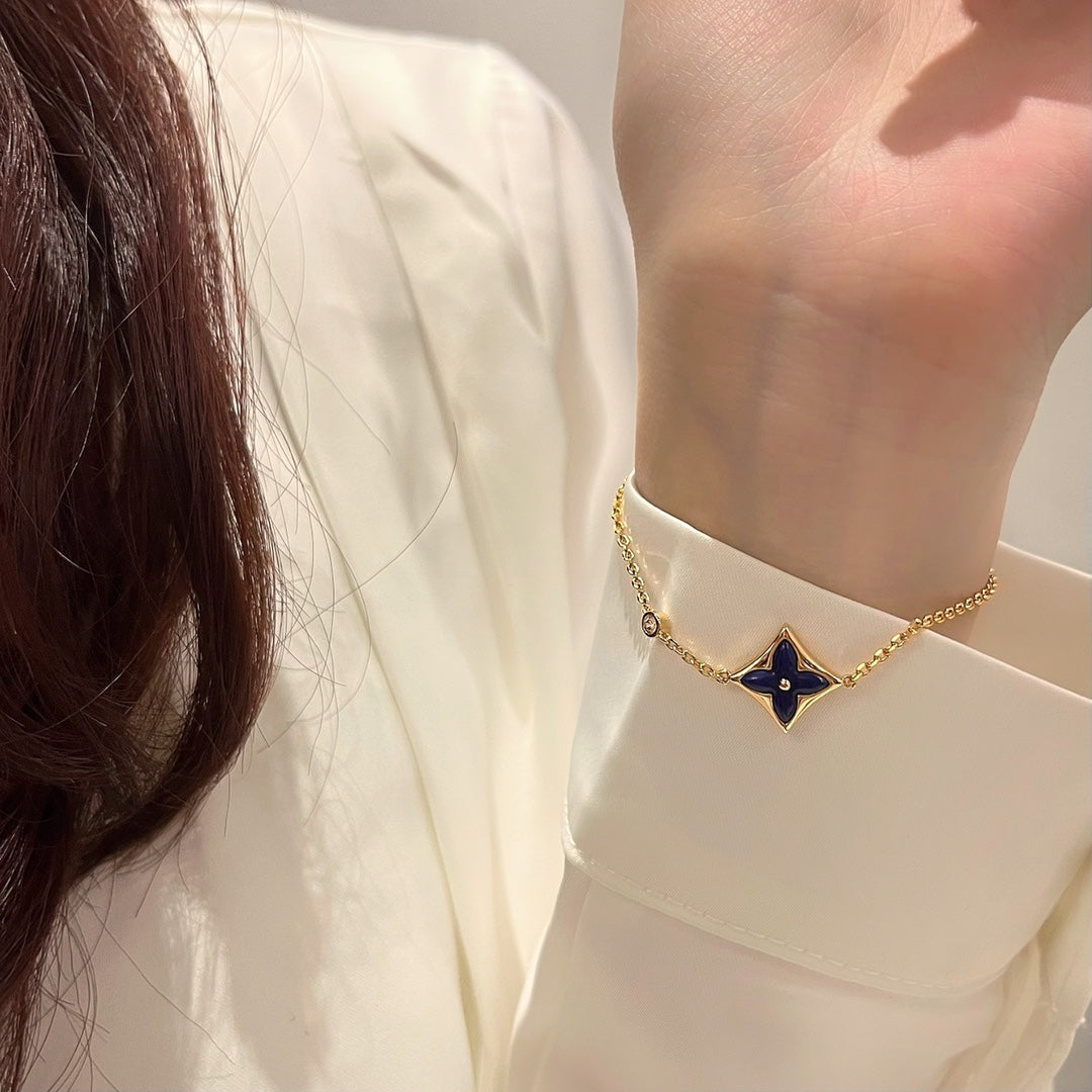 [⭐Hevara Jewelry]COLOR STAR PINK GOLD DIAMOND BRACELET