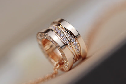 [⭐Hevara Jewelry]ZERO 1 PINK GOLD DIAMOND NECKLACE