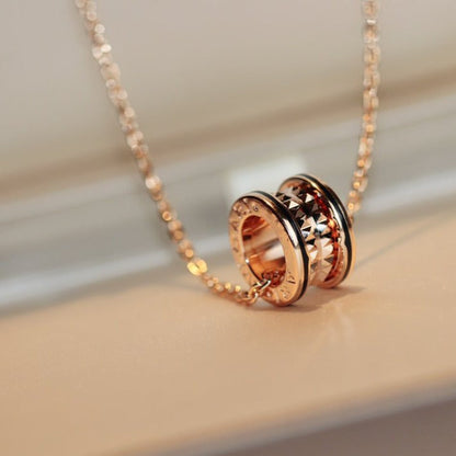 [⭐Hevara Jewelry]ZERO 1 ROCK PEDANT PINK GOLD BLACK NECKLACE