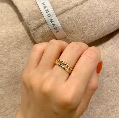 [Hevara Jewelry]T TRUE 3.5MM PINK GOLD RING